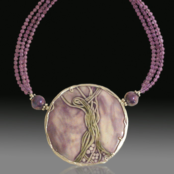 Porcelain overlay, fine silver bezel