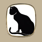 Black on White Cat Pin